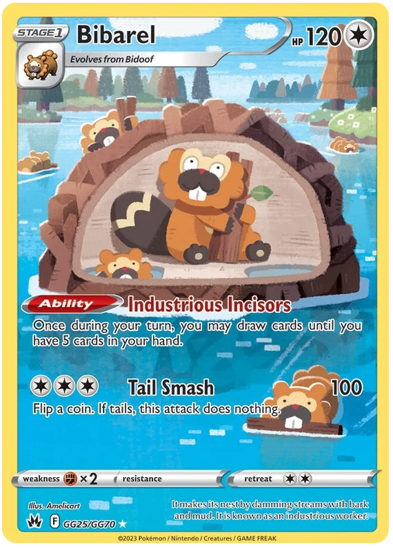 Bibarel Crown Zenith Galarian Gallery Pokemon Card Single