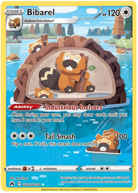 Bibarel Crown Zenith Galarian Gallery Pokemon Card Single
