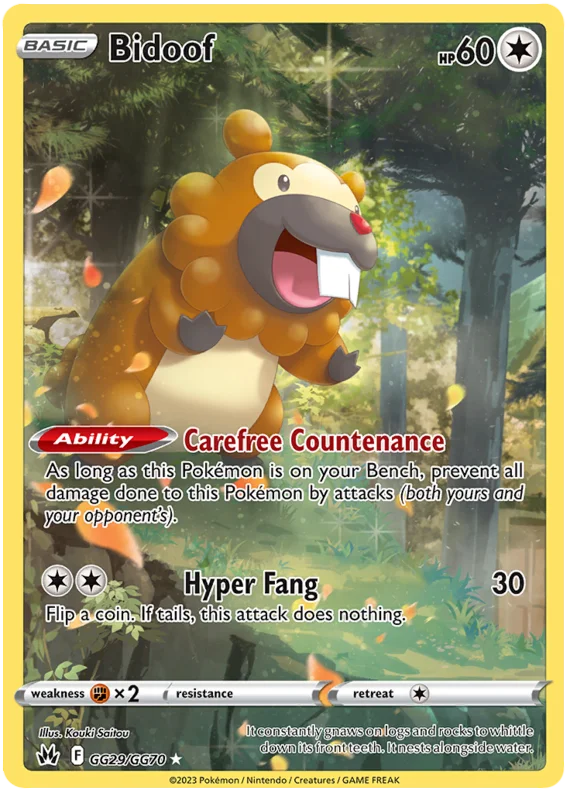 Bidoof Crown Zenith Galarian Gallery Pokemon Card Single