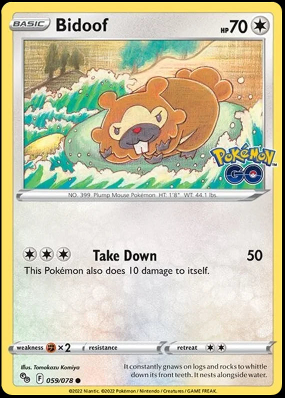 Bidoof Pokemon GO Card Singles 059/078