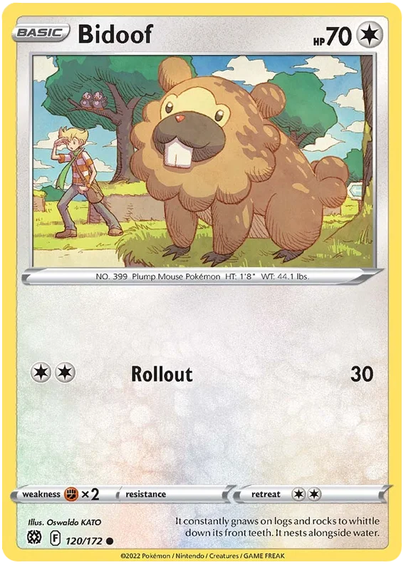 Bidoof Brilliant Stars Pokemon Card Singles 120/172