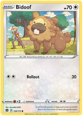 Bidoof Brilliant Stars Pokemon Card Singles 120/172