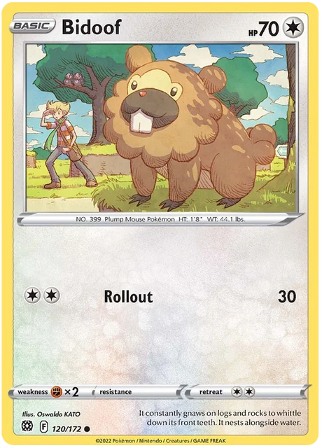 Bidoof Brilliant Stars Pokemon Card Singles 120/172