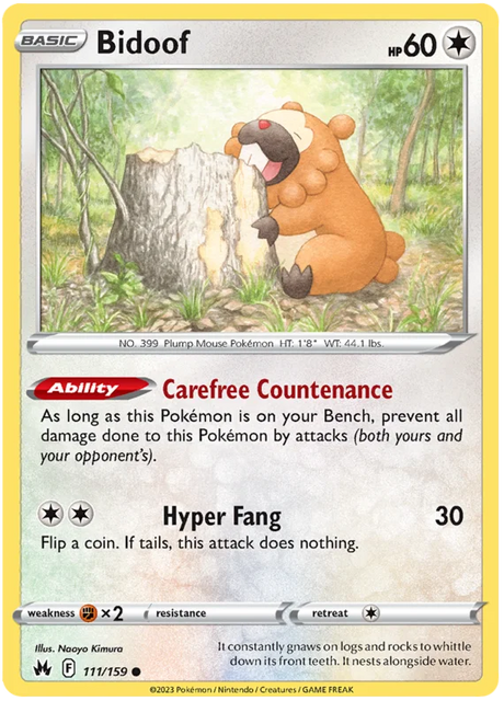 Bidoof Crown Zenith Pokemon Card Single