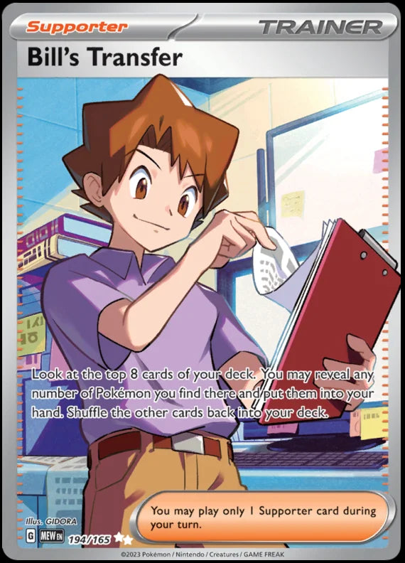 Bill's Transfer Full Art 151 Single Pokemon Card