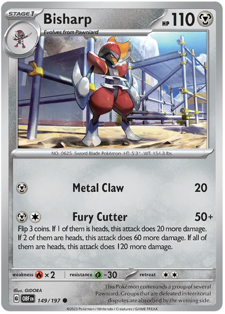 Bisharp Obsidian Flames Single Pokemon Card