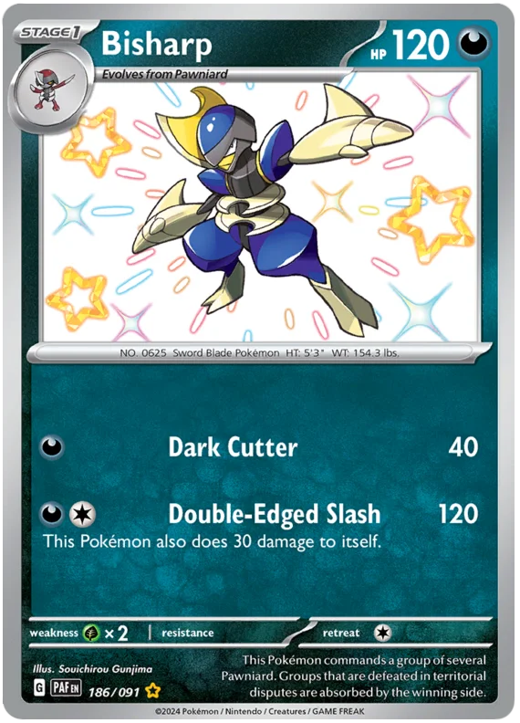 Bisharp Paldean Fates Pokemon Card Single 186/091