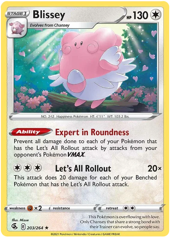 Blissey Fusion Strike Pokemon Card Singles 203/264