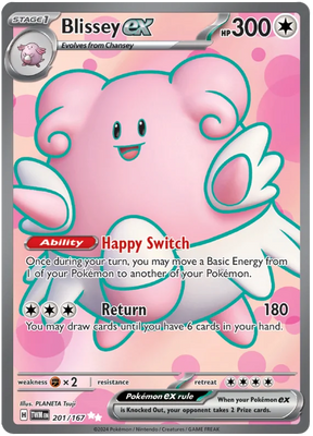 Blissey ex (Full Art Rare) Twilight Masquerade Pokemon Single 201/167