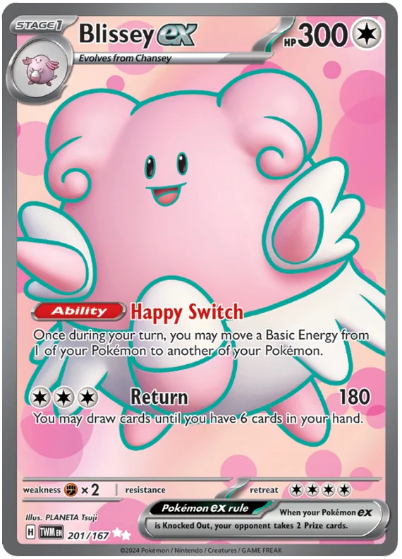 Blissey ex (Full Art Rare) Twilight Masquerade Pokemon Single 201/167