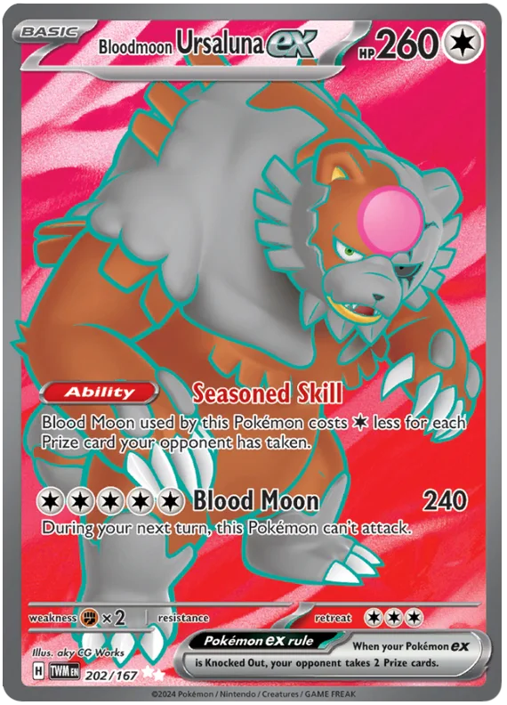Bloodmoon Ursaluna ex (Full Art Rare) Twilight Masquerade Pokemon Single 202/167