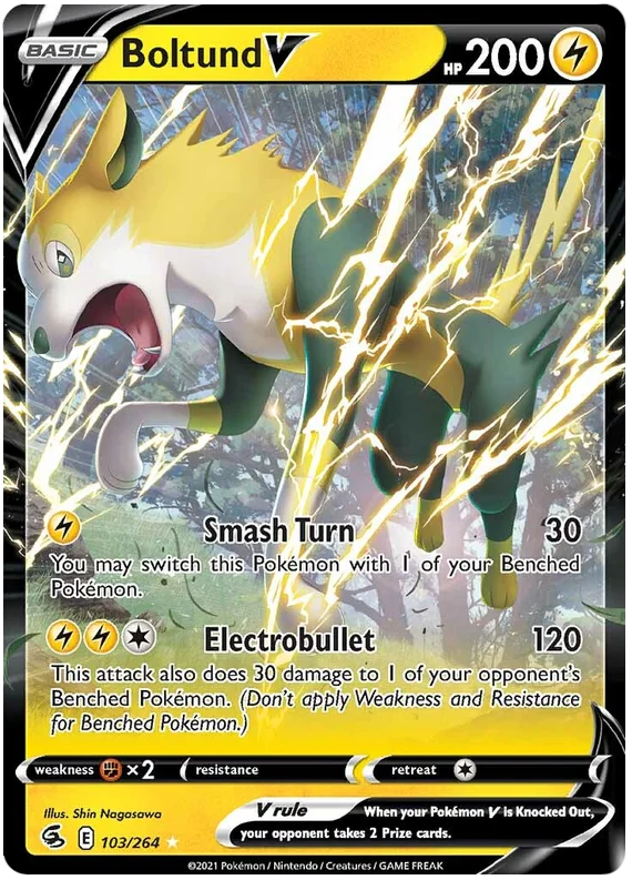 Boltund V Fusion Strike Pokemon Card Singles 103/264