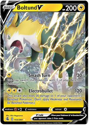 Boltund V Fusion Strike Pokemon Card Singles 103/264