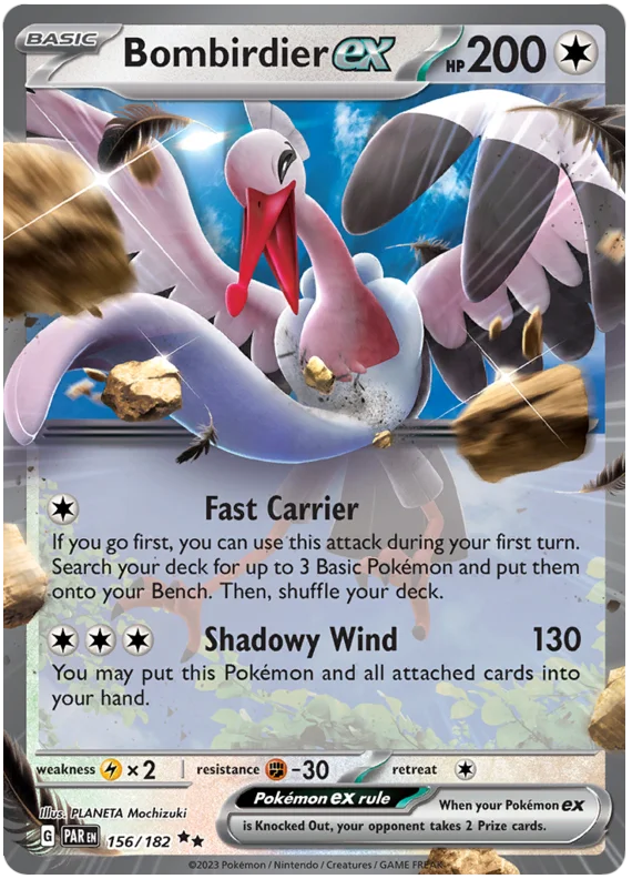 Bombirdier ex Paradox Rift Single Pokemon Card 156/182