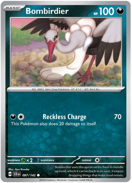 Bombirdier Stellar Crown Pokemon Single Card 097/142