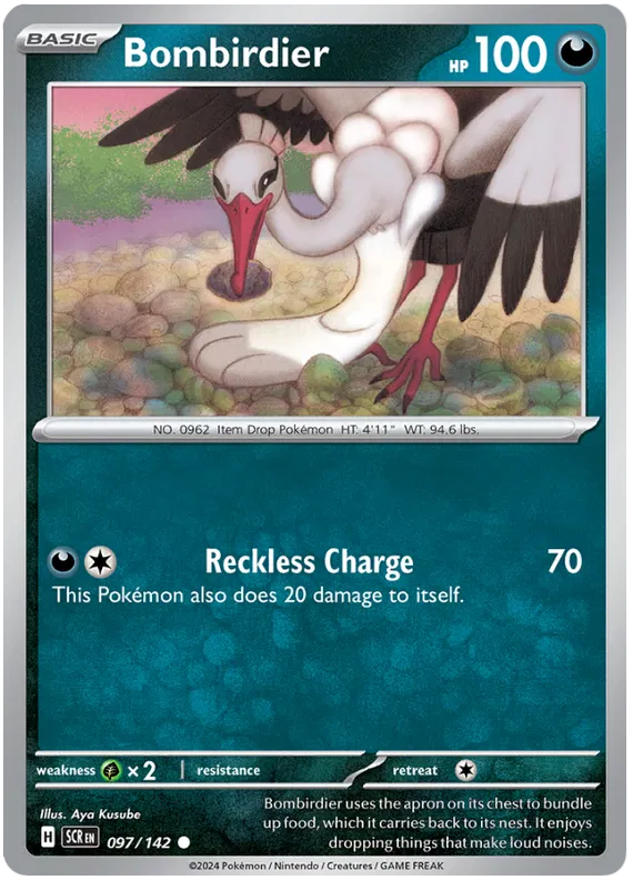 Bombirdier Stellar Crown Pokemon Single Card 097/142