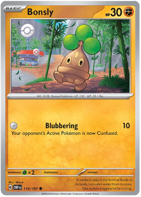 Bonsly Obsidian Flames Single Pokemon Card