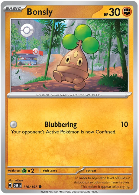 Bonsly Obsidian Flames Single Pokemon Card