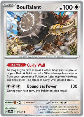 Bouffalant Stellar Crown Pokemon Single Card 119/142