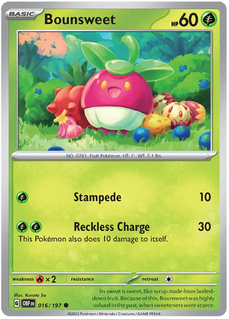 Bounsweet Obsidian Flames Single Pokemon Card