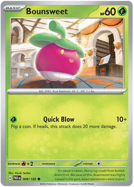 Bounsweet Paradox Rift Single Pokemon Card 008/182
