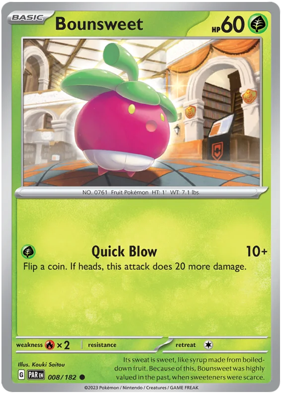 Bounsweet Paradox Rift Single Pokemon Card 008/182