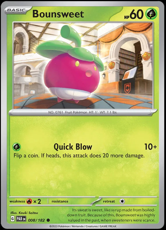 Bounsweet Paradox Rift Single Pokemon Card 008/182
