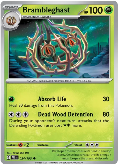 Brambleghast Paldea Evolved Single Pokemon Card