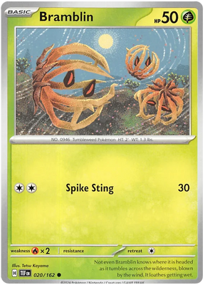 Bramblin Temporal Forces Pokemon Single 020/162