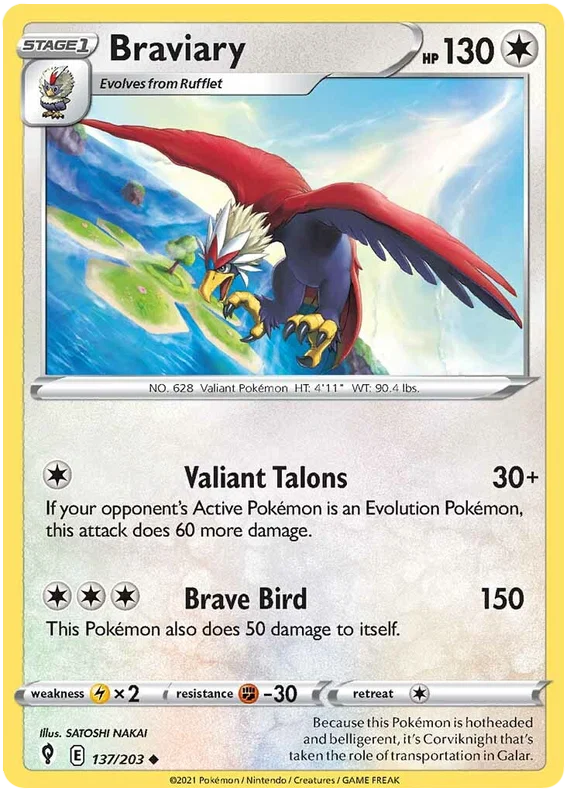 Braviary 137/203 - Pokemon TCG Evolving Skies card