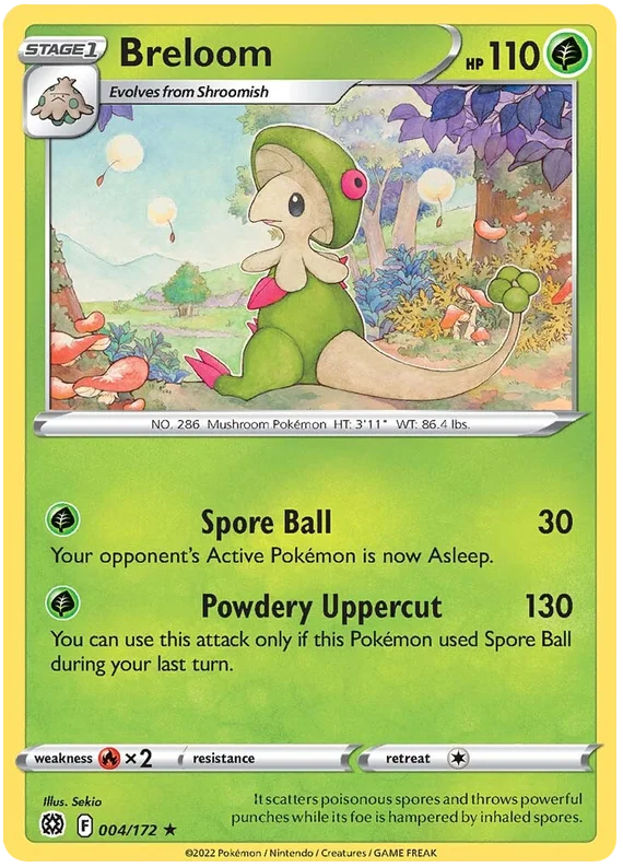 Breloom Brilliant Stars Pokemon Card Singles 004/172