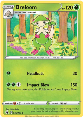 Breloom Fusion Strike Pokemon Card Singles 005/264