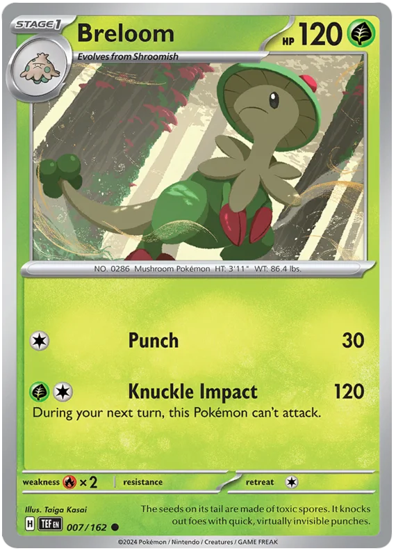 Breloom Temporal Forces Pokemon Single 007/162