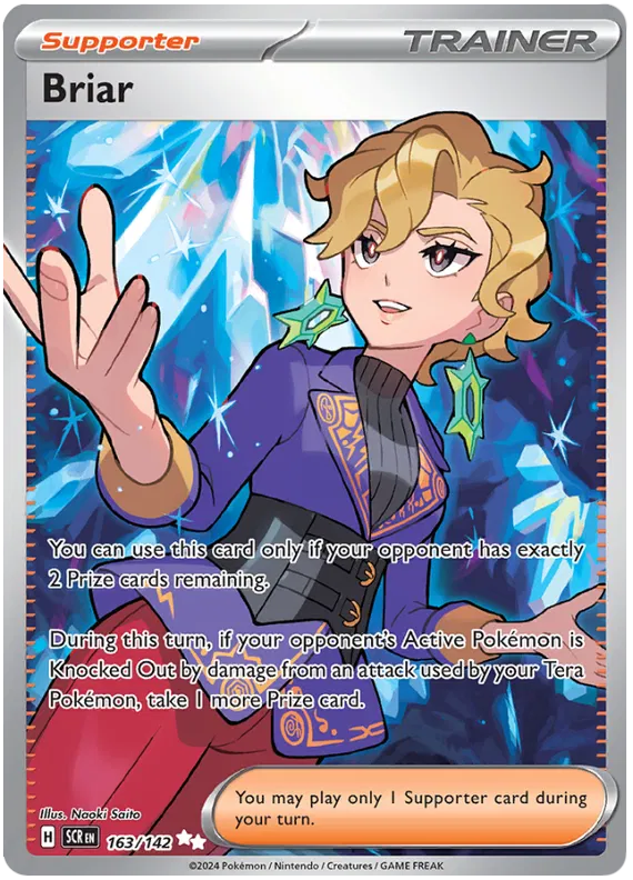 Briar Ultra Rare Stellar Crown Pokemon Single Card 163/142