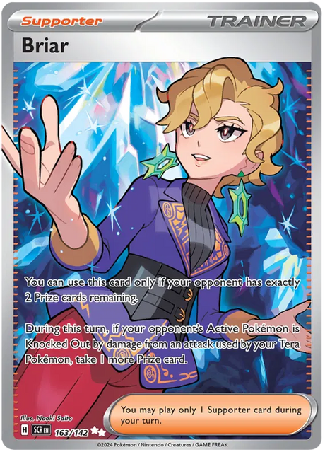 Briar Ultra Rare Stellar Crown Pokemon Single Card 163/142