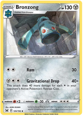 Bronzong Lost Origin Pokemon Single Card 126/196