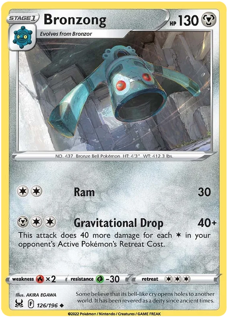 Bronzong Lost Origin Pokemon Single Card 126/196