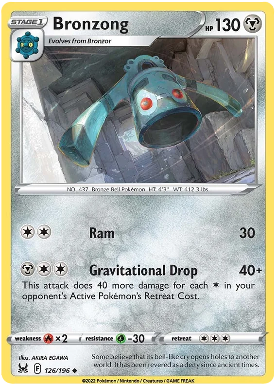 Bronzong Lost Origin Pokemon Single Card 126/196