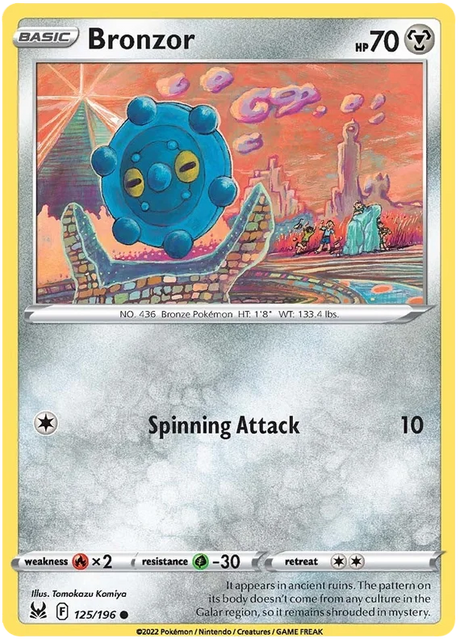 Bronzor Lost Origin Pokemon Single Card 125/196