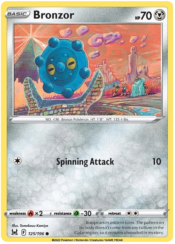 Bronzor Lost Origin Pokemon Single Card 125/196