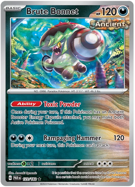 Brute Bonnet Paradox Rift Single Pokemon Card 123/182