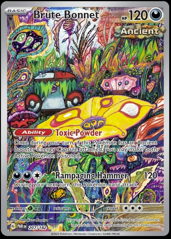 Brute Bonnet Illustration Rare Paradox Rift Single Pokemon Card 207/182