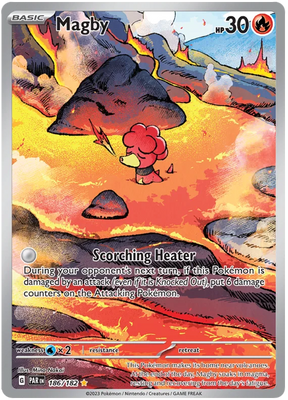 Magby Illustration Rare Paradox Rift Single Pokemon Card 186/182