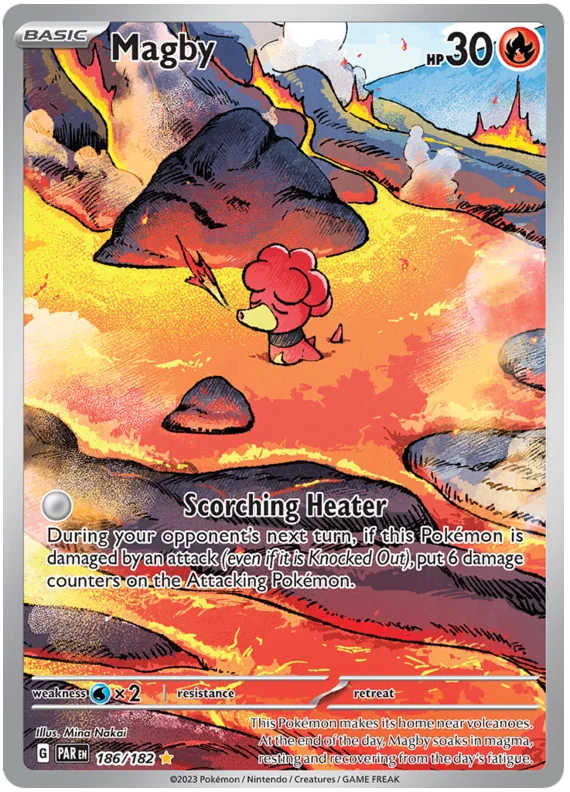 Magby Illustration Rare Paradox Rift Single Pokemon Card 186/182