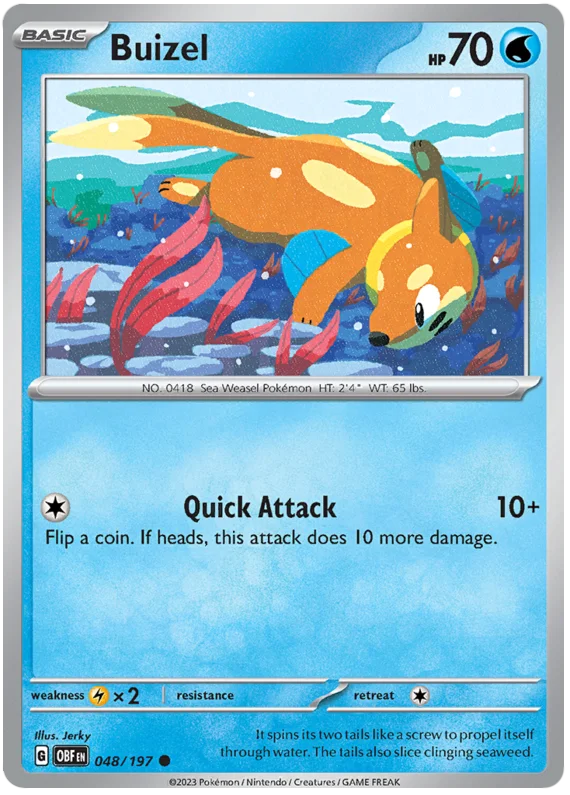 Buizel Obsidian Flames Single Pokemon Card