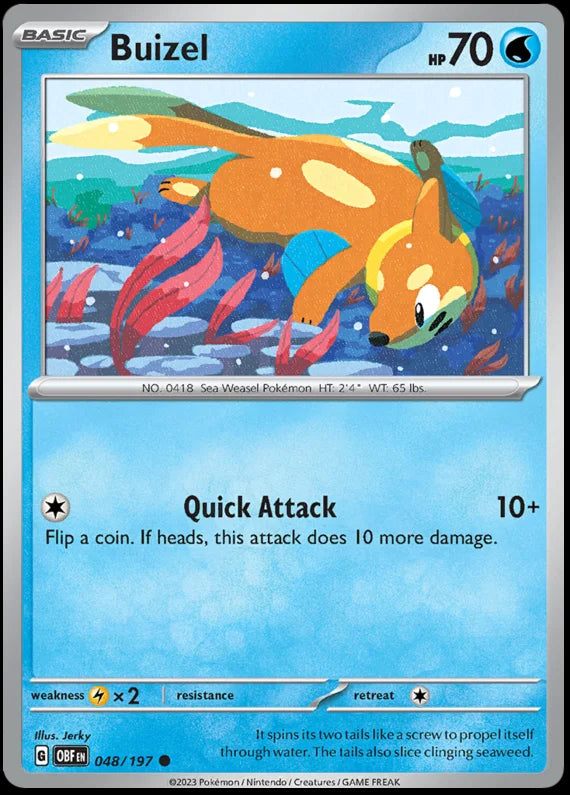 Buizel Obsidian Flames Single Pokemon Card