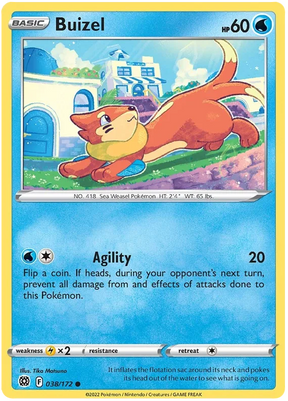 Buizel Brilliant Stars Pokemon Card Singles 038/172