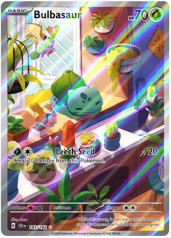 Bulbasaur Illustration Rare Stellar Crown Pokemon Single Card 143/142