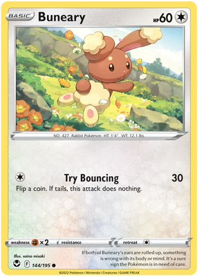 Buneary Silver Tempest Pokemon Single 144/195