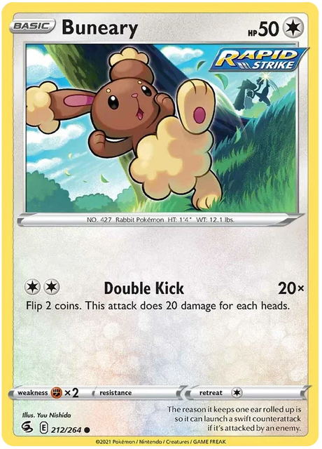 Buneary Fusion Strike Pokemon Card Singles 212/264